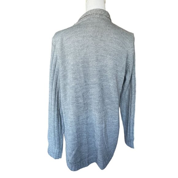 Jason Maxwell Sweater Cardigan Women's Gray Size Large Cable Knit Open Front - Picture 2 of 11